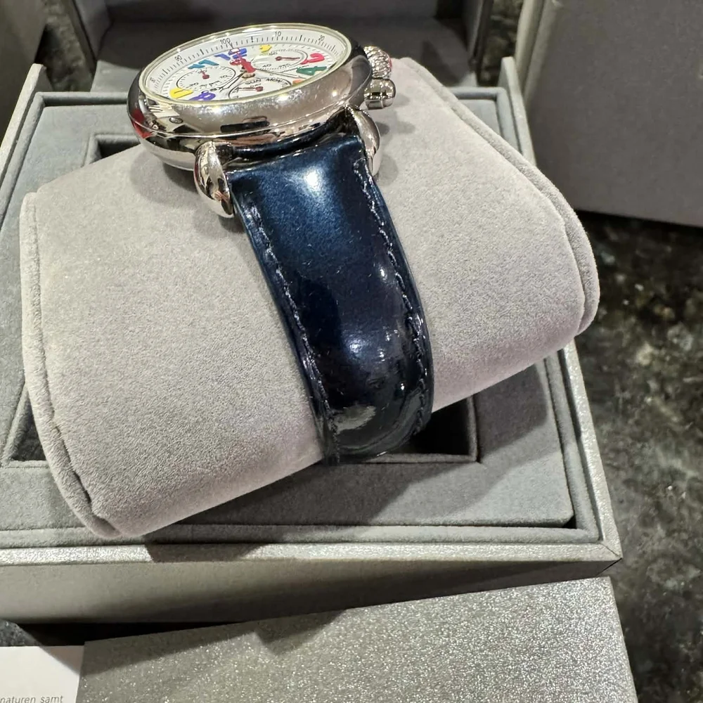 Michele Multicolor Dial Watch with Black Strap - Picture 4 of 10